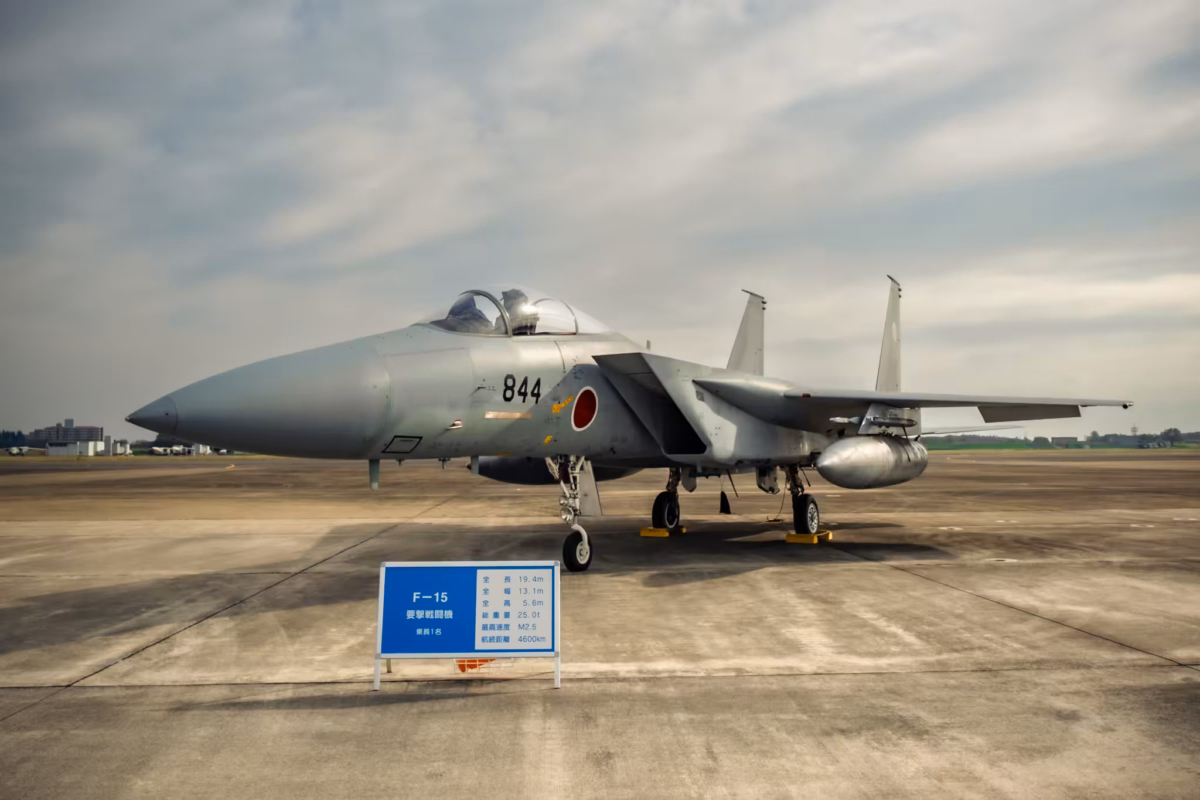 A JASDF F15 on the tarmac at the Iruma Air Base Open Day.