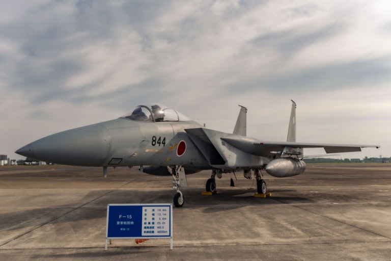 A JASDF F15 on the tarmac at the Iruma Air Base Open Day 2019.
